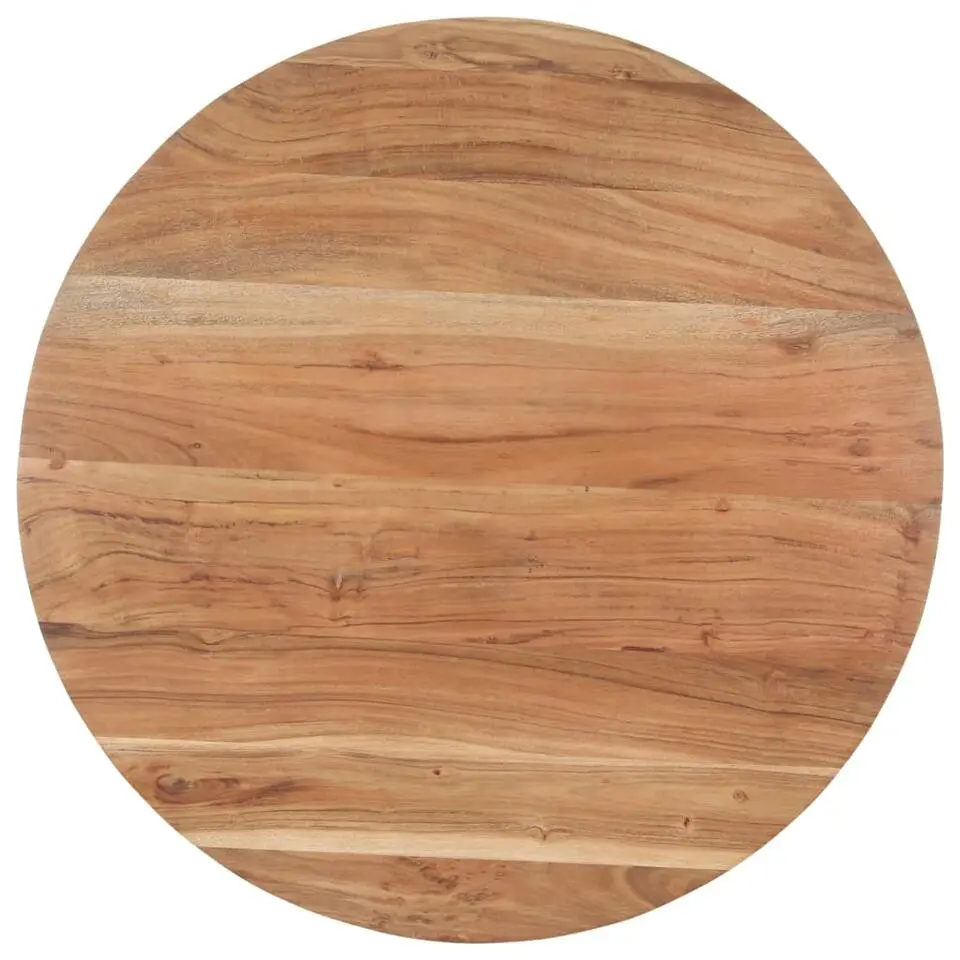 vidaXL Eettafel - Ronde tafel - Massief acaciahout en ijzer - Ø80 cm