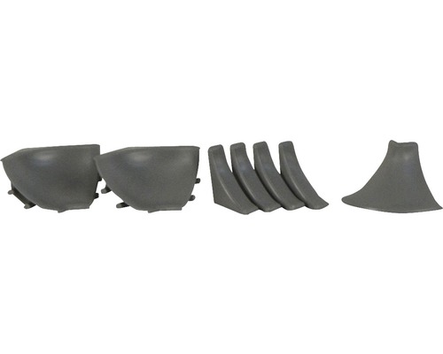 Accessoireset voor wandafsluitingsprofiel 14 aluminium, 7-delig