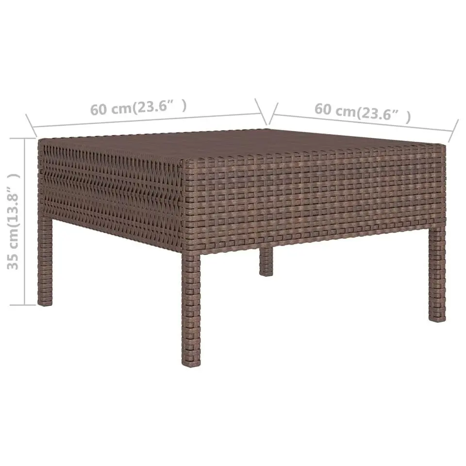 vidaXL - Loungeset - Bruin - Poly rattan - 6 stuks - Met kussens