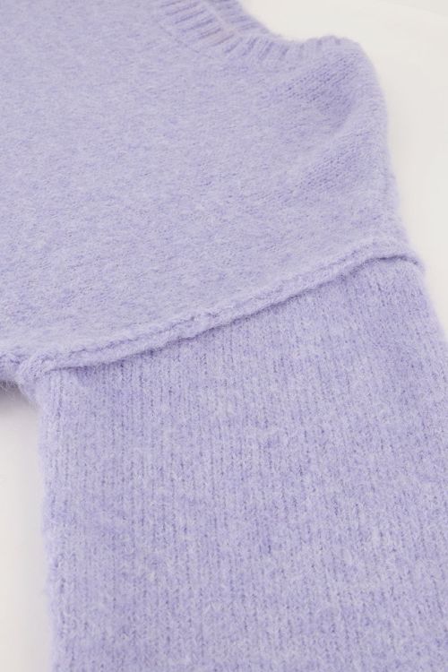 Lila oversized trui met ballon mouwen