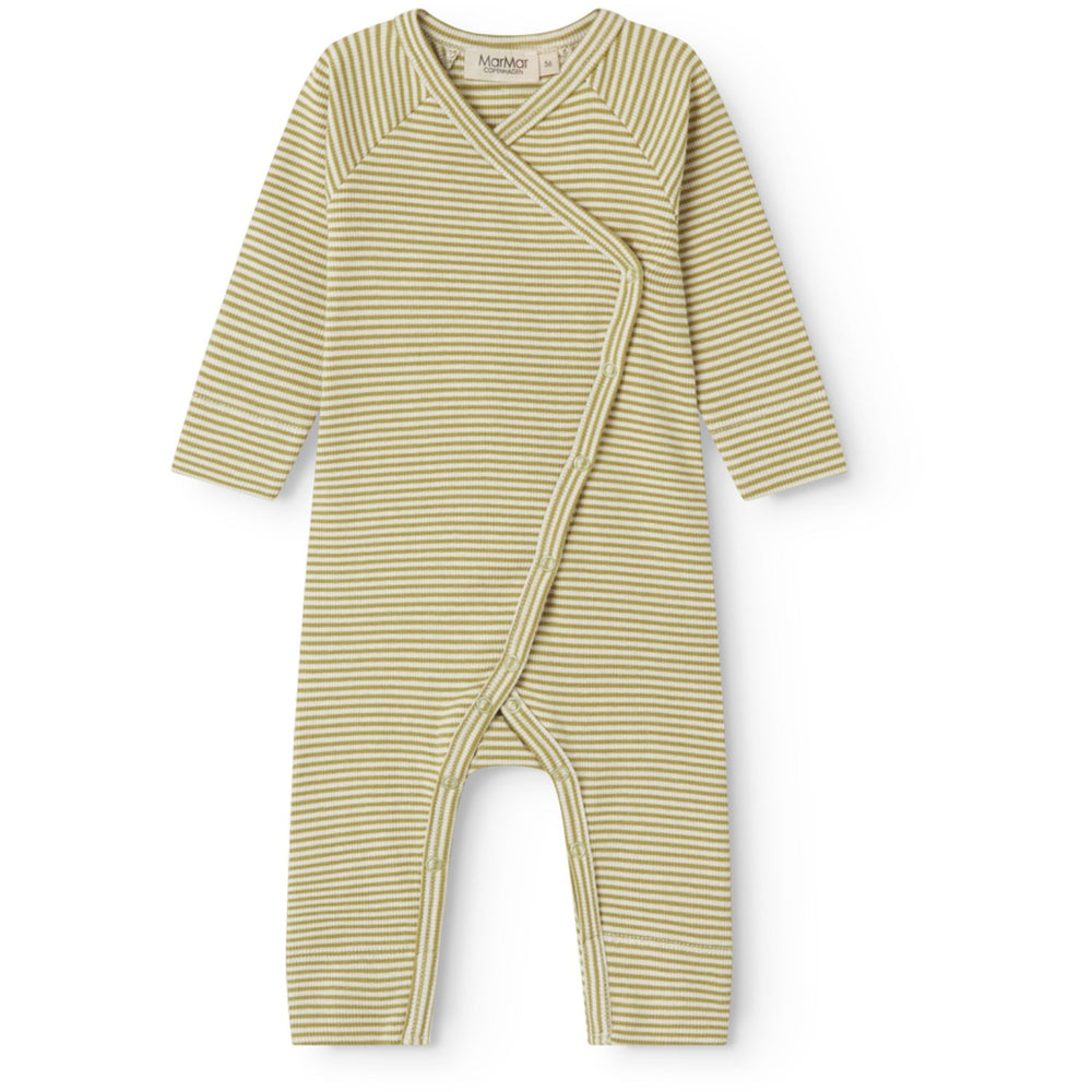 Køb MarMar Newborn Modal Fine Rib Olive Stripe Rikke Heldragt
