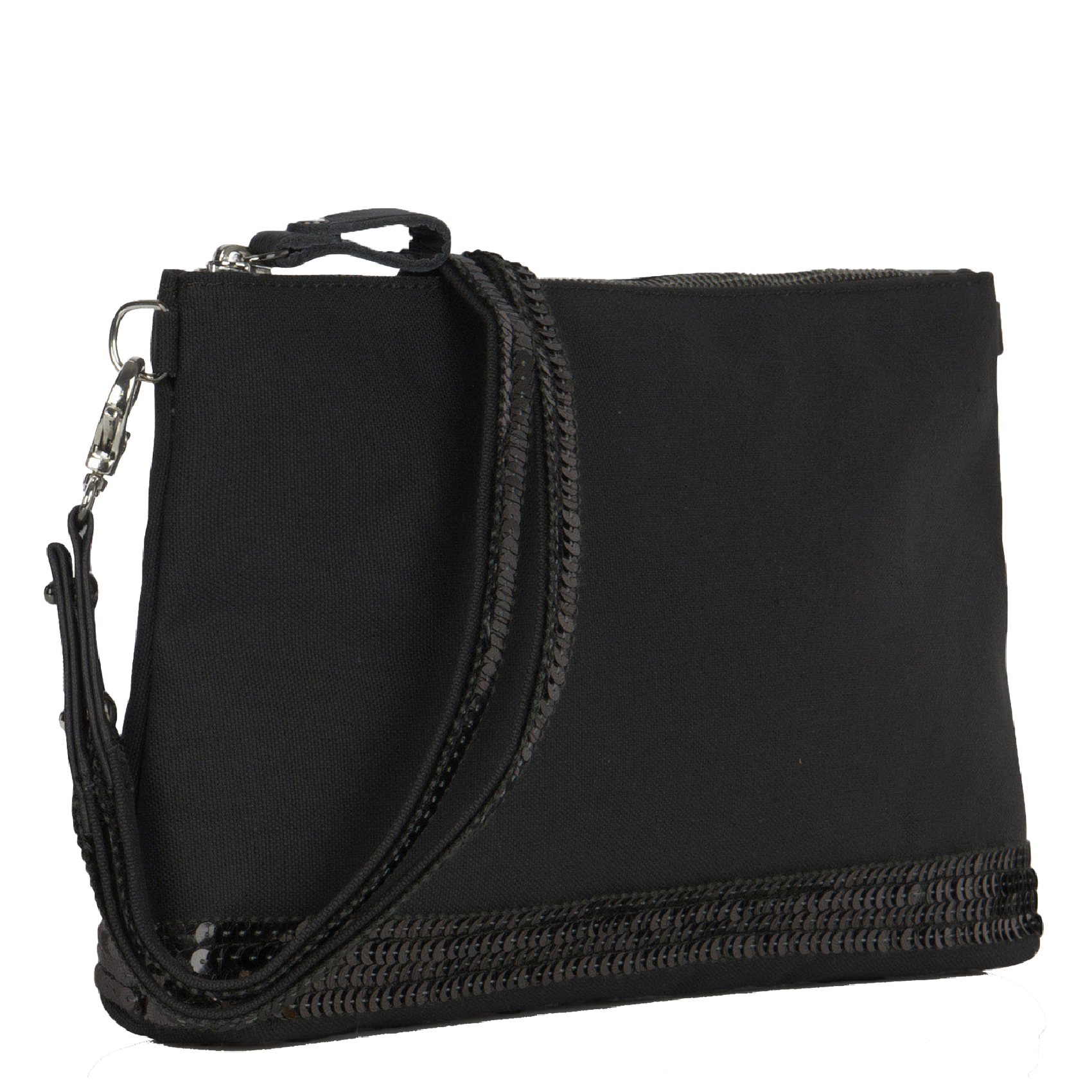 - Pochette à sequins en coton| Noir