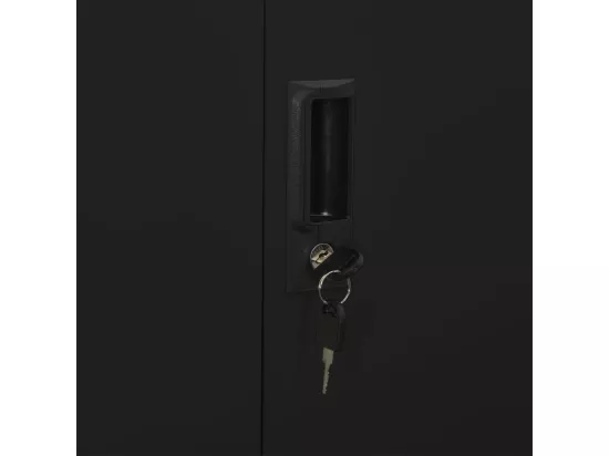 Armoire de bureau Noir 90x40x180 cm Acier