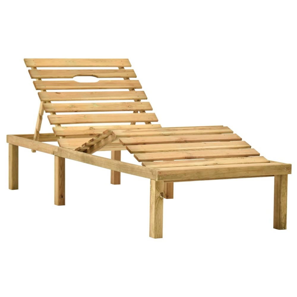 Transat chaise longue bain de soleil lit de jardin terrasse meuble d'extérieur avec coussin anthracite bois de pin imprégné 0