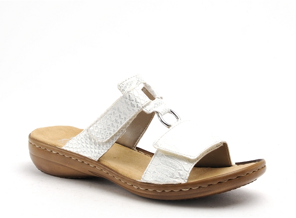 Rieker mules et sabots plats femme 608p9 blanc