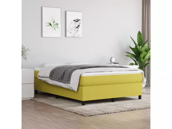 Sommier tapissier Vert 140x200 cm Tissu
