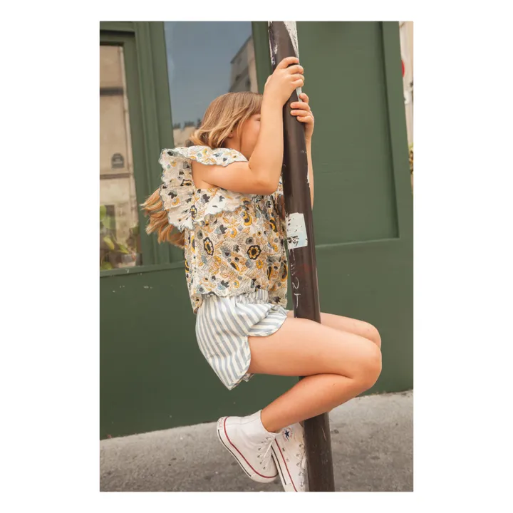 Louis Louise Short Georginette Rayé | Bleu ciel