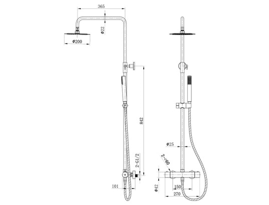 IMEX PRODUCTS - Barre et colonne de douche Colonne de douche thermostatique imex monza bdm039/oc or bro...
