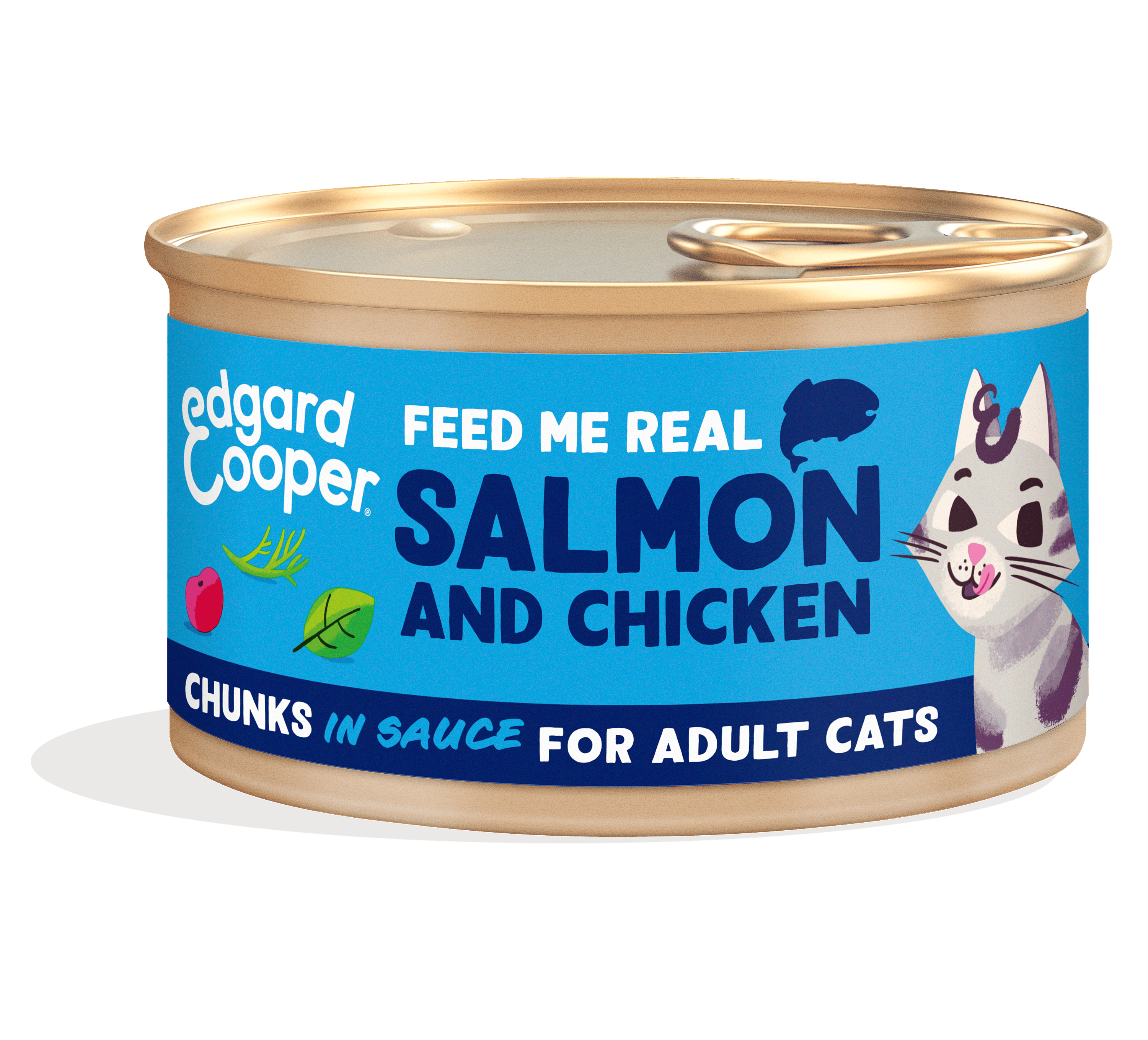 Edgard & Cooper Blikjes Zalm en Kip Chunks Adult Kat 18 x 85 gram | 12561