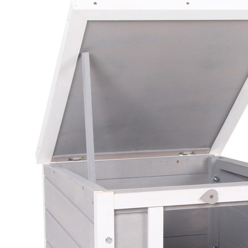Gaiola externa para coelhos PawHut, cinza