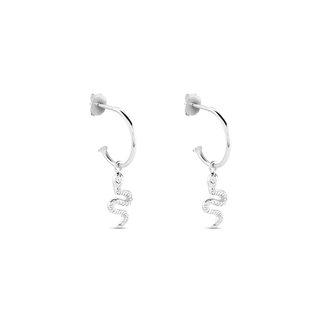 Créoles Oria Argent Blanc