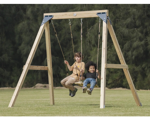 Dubbele schommel Yuna, hout, bruin