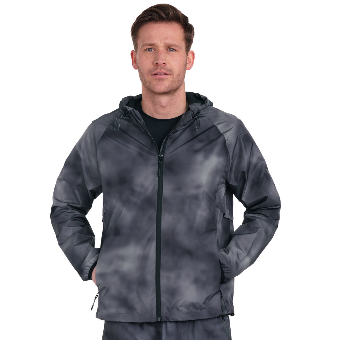 VanVaan Herren Sport-Jacke mit Farbverlauf dunkelgrau / grau