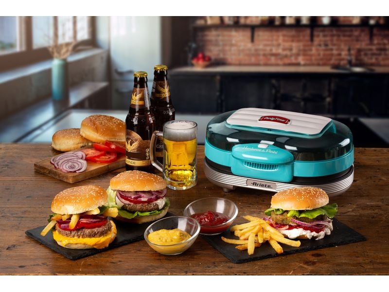 Ariete Hamburger-Grill Party Time ARI-205-BL 1200 W, Blau Hamburger-Maschine