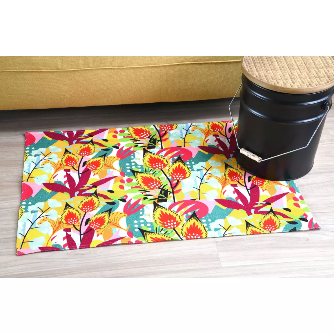 Tapis coton (90 cm) Popart Jaune moutarde