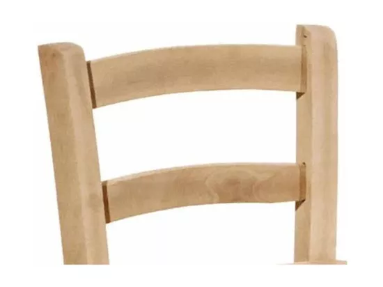 Tabouret en bois brut avec dossier et assise en bois massif h 67cm