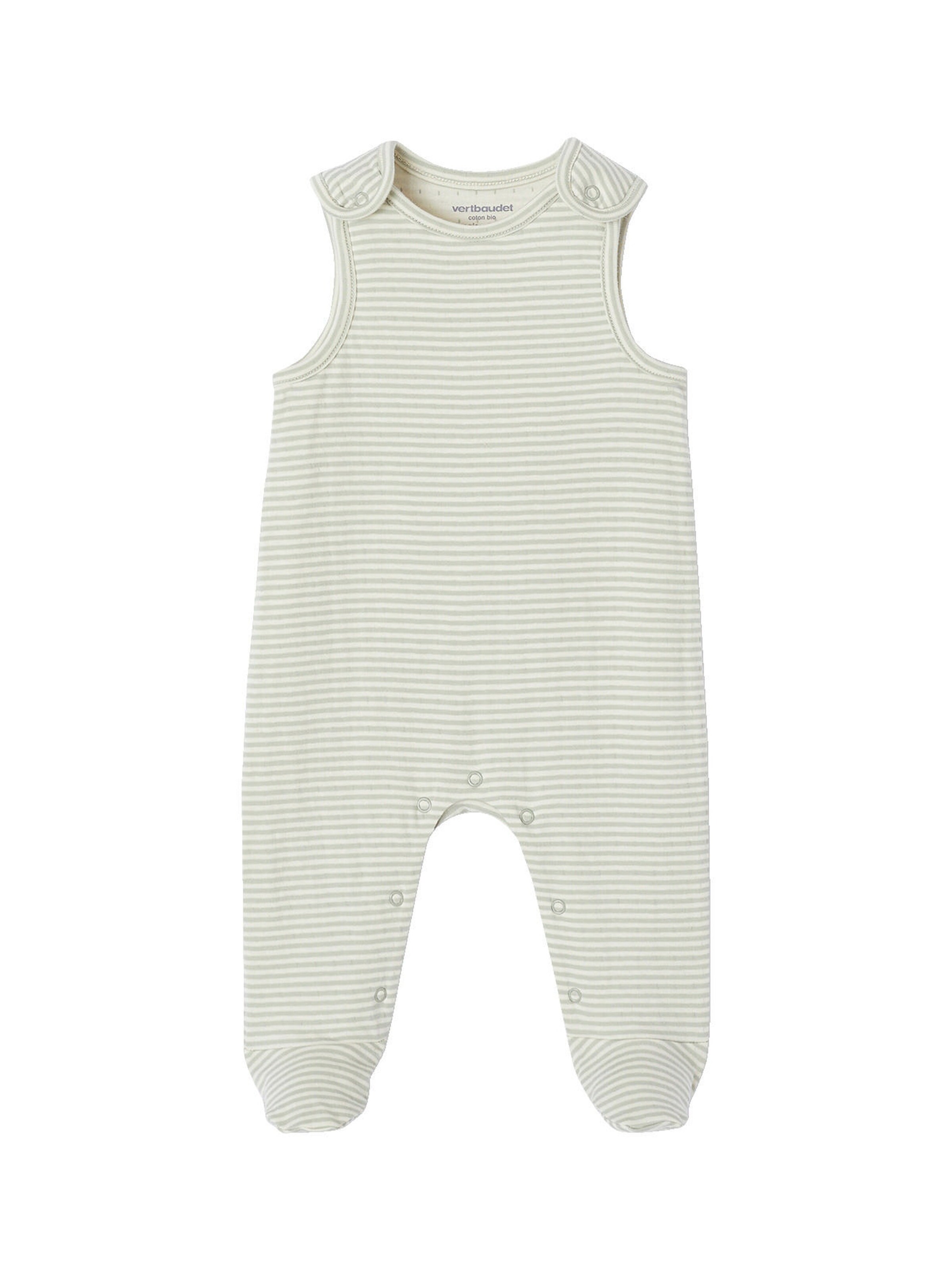 Vertbaudet Bio-Kollektion: Baby Geschenk-Set aus Body, Latzhose, Mütze & Cordjacke aqua