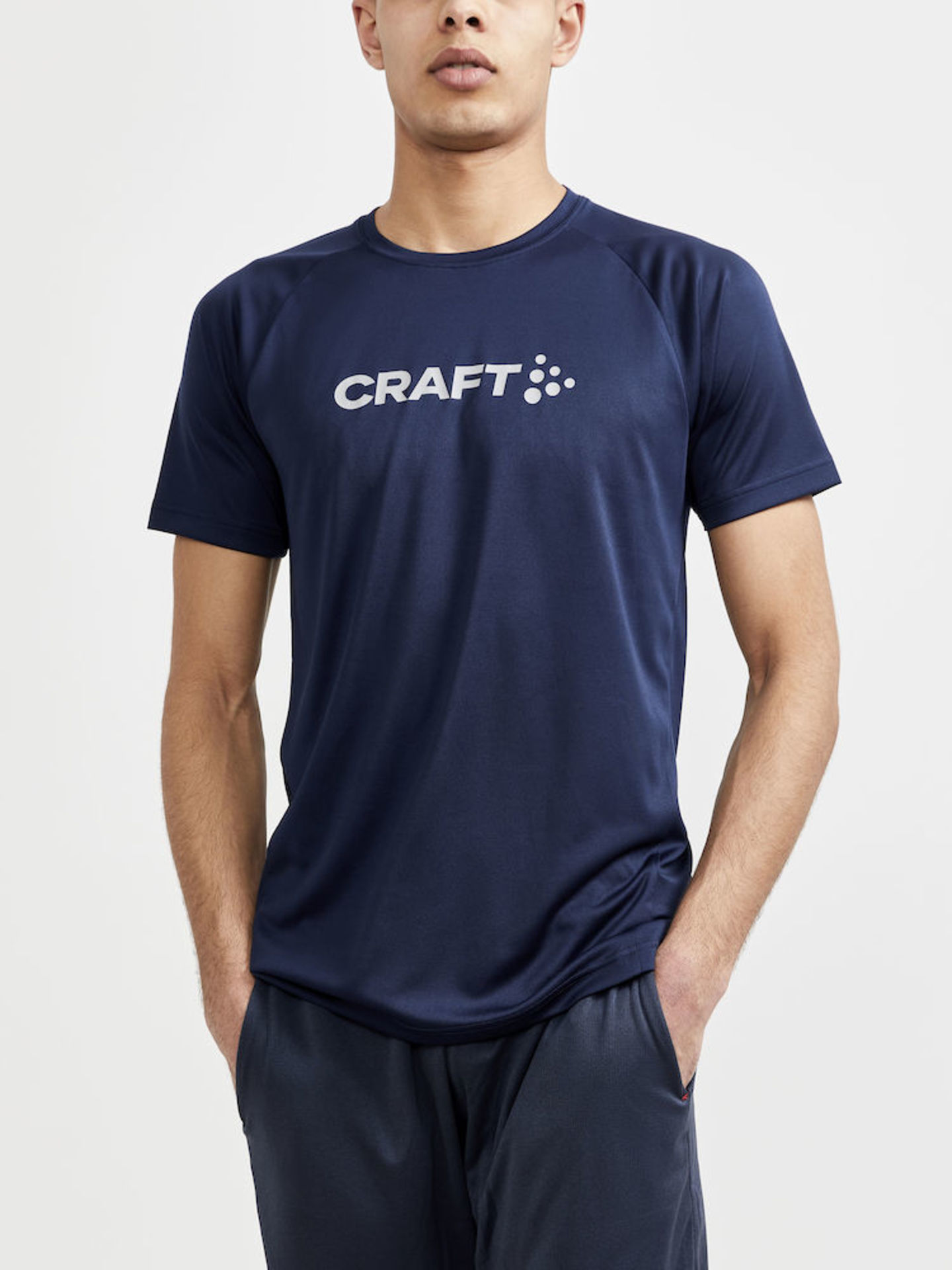Craft CORE Unifly Logo Hardloopshirt Korte Mouwen Donkerblauw Heren