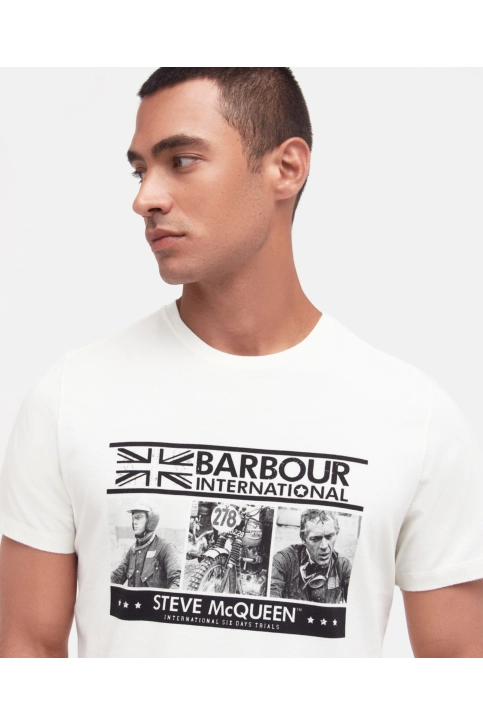 Tee shirt barbour intl charge wh32 whisper white