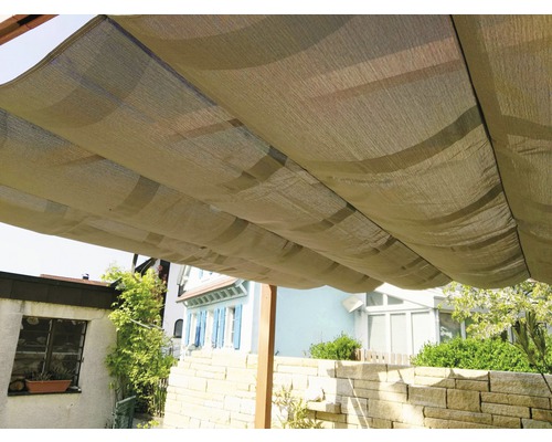 Aluminium pergola, paviljoen Florence 11x16 incl. verstelbare parasol 350 x 505 cm houtlook lichtbruin