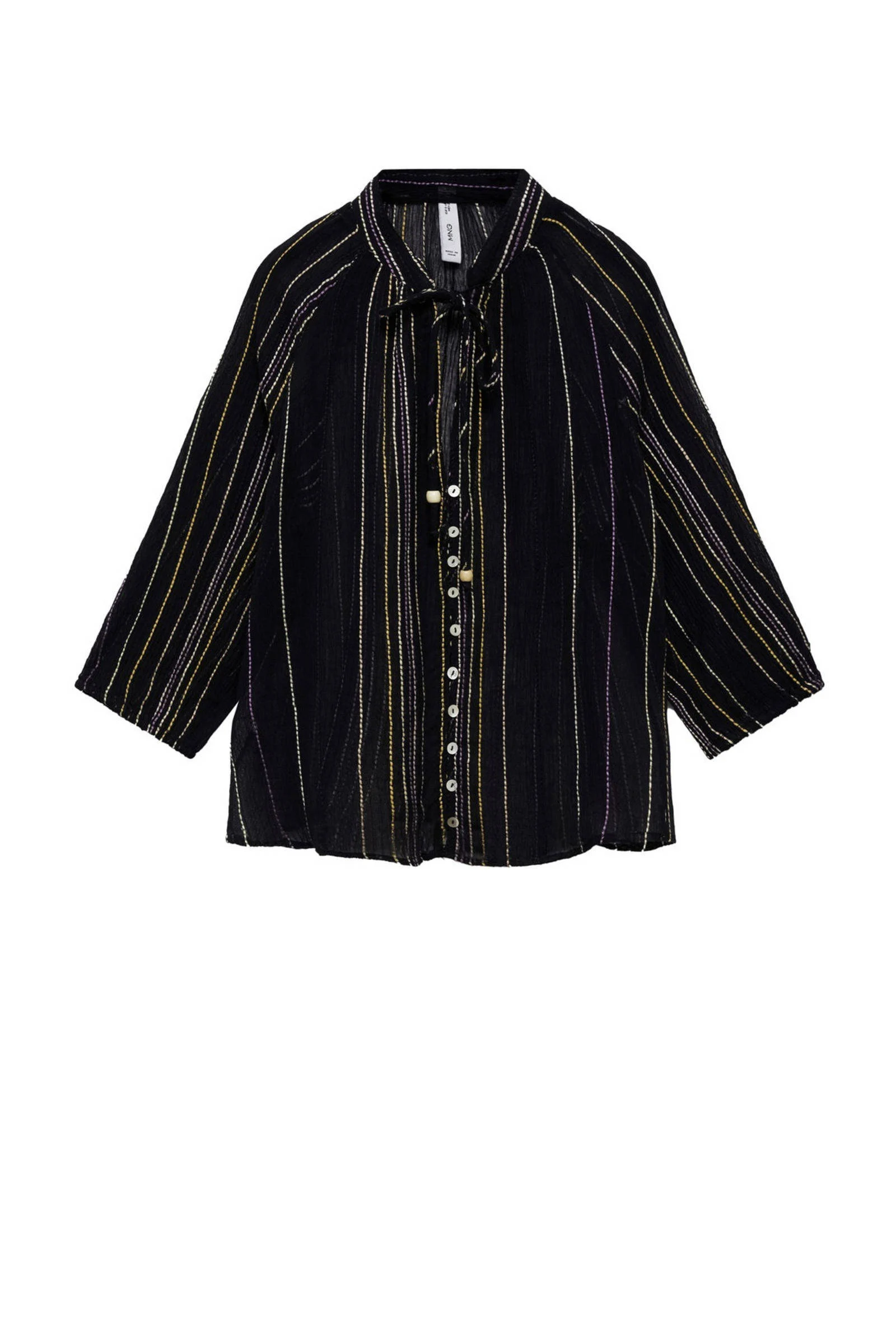Mango gestreepte blouse zwart
