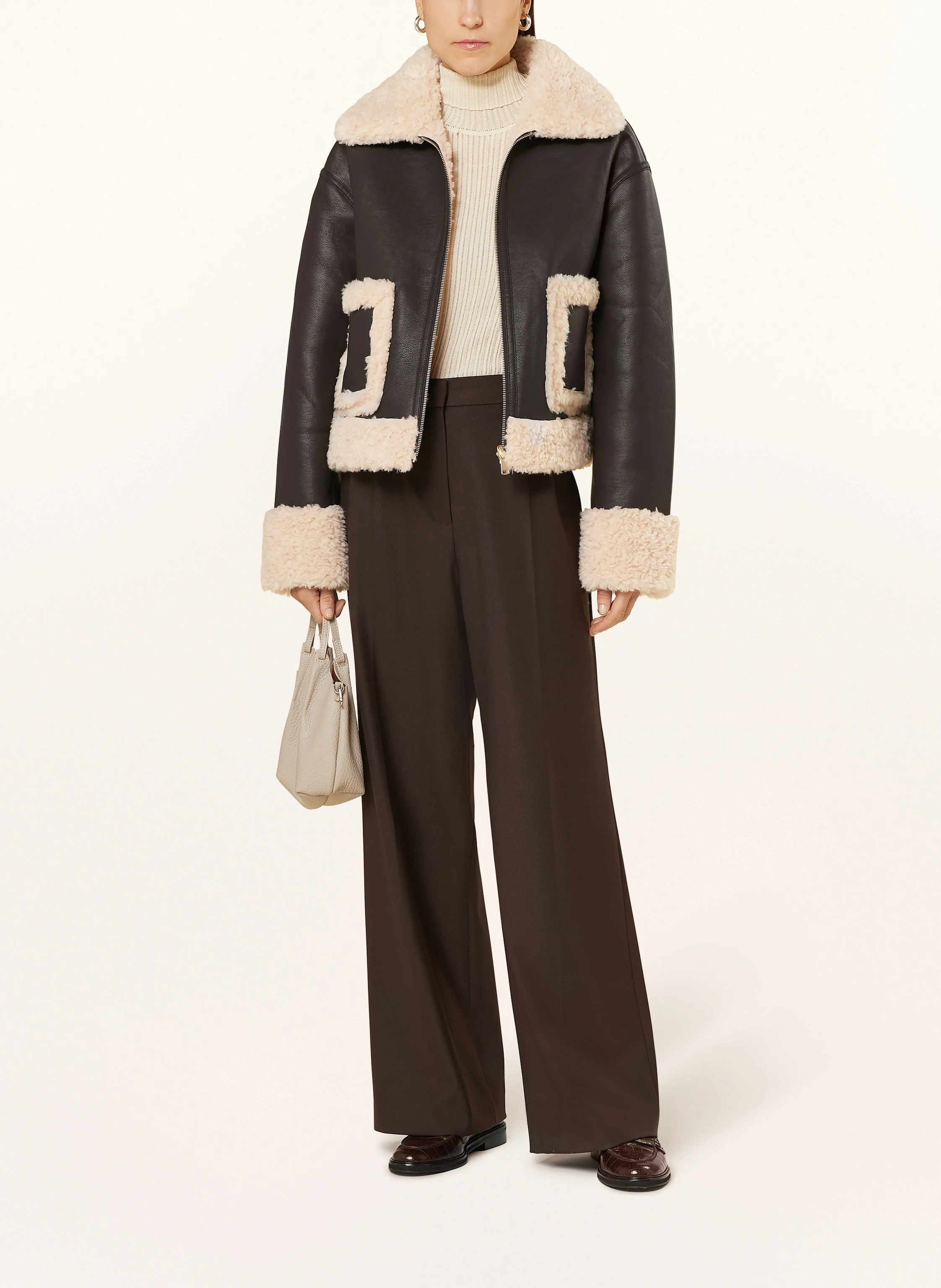 lilienfels Lederjacke mit Kunstfell