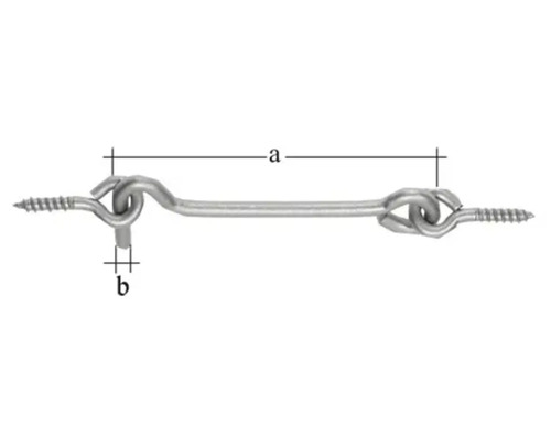 Stormhaak met oog, 80 x 3,8 mm, verzinkt
