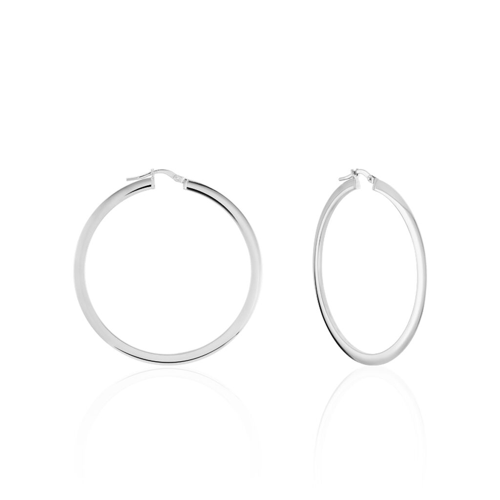 Créoles Argent Blanc Hally