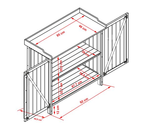 Habau Gartentisch mit Unterschrank, ca.