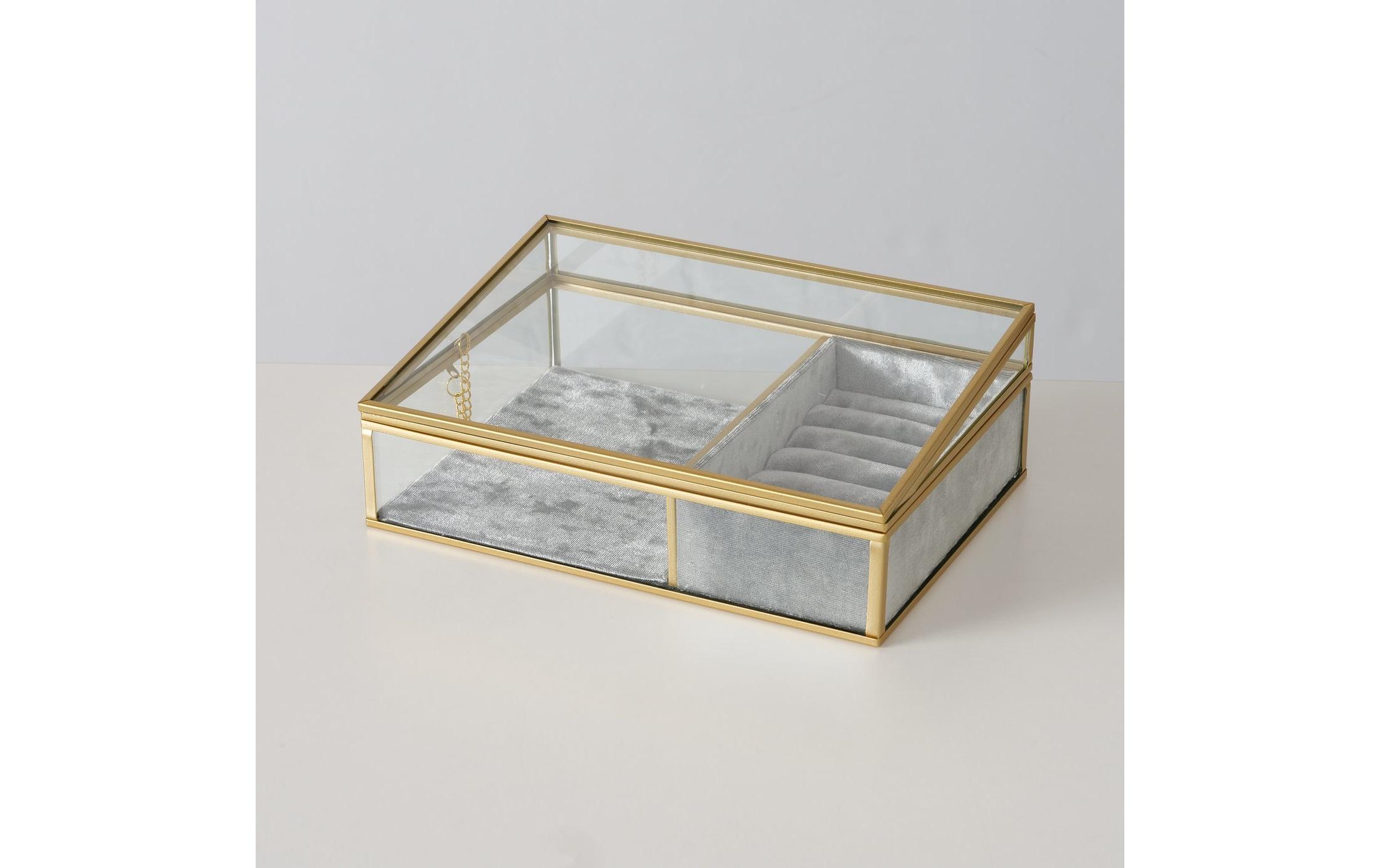 Schmuckschatulle Clipo 23 cm, Gold/Grau/TransparentSchmuckdose