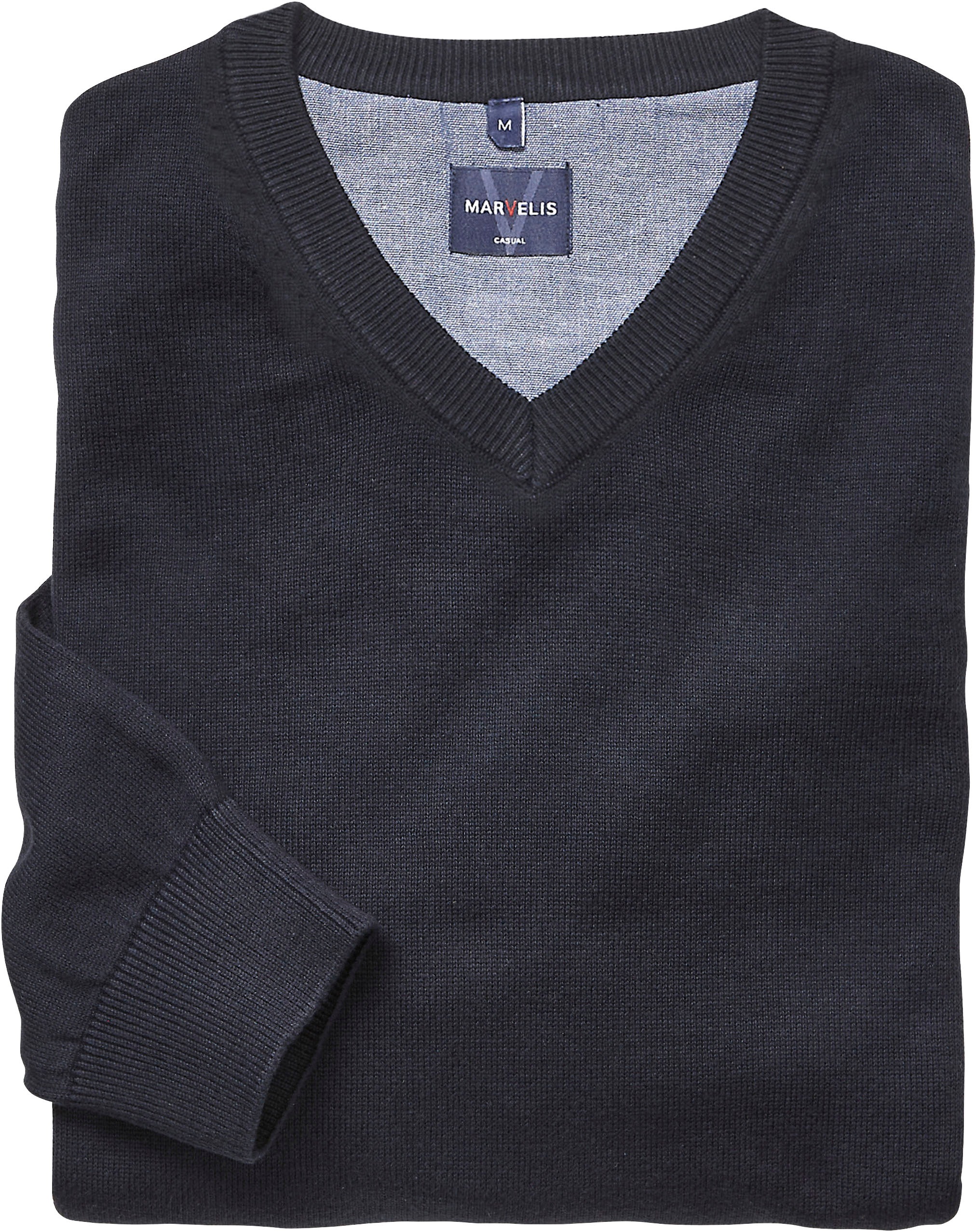 MARVELIS Strickpullover , V-Ausschnitt, regular fit, Baumwolle