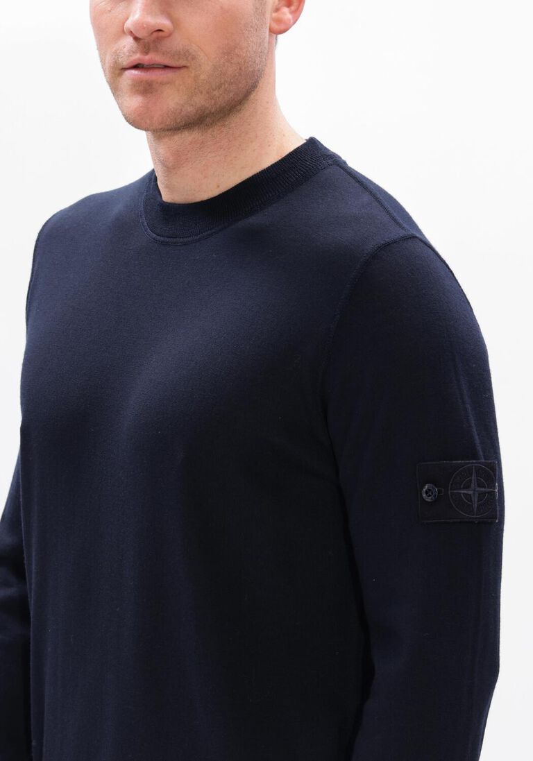 donkerblauwe stone island trui crew neck