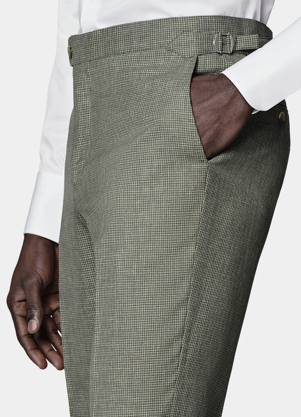 Costume Perennial Havana coupe Tailored vert moyen pied-de-poule