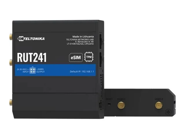 Teltonika RUT241 eSIM - Trådløs router - WWAN 2,4 GHz - 2G, 3G, 4G - DIN monterbar på skinne