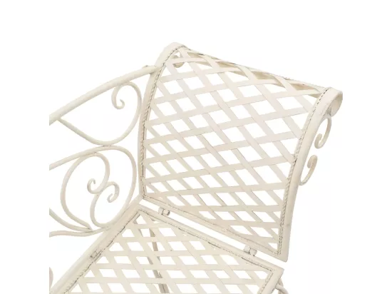 Prolenta Premium - Chaise longue de jardin 128 cm Métal Antique Blanc