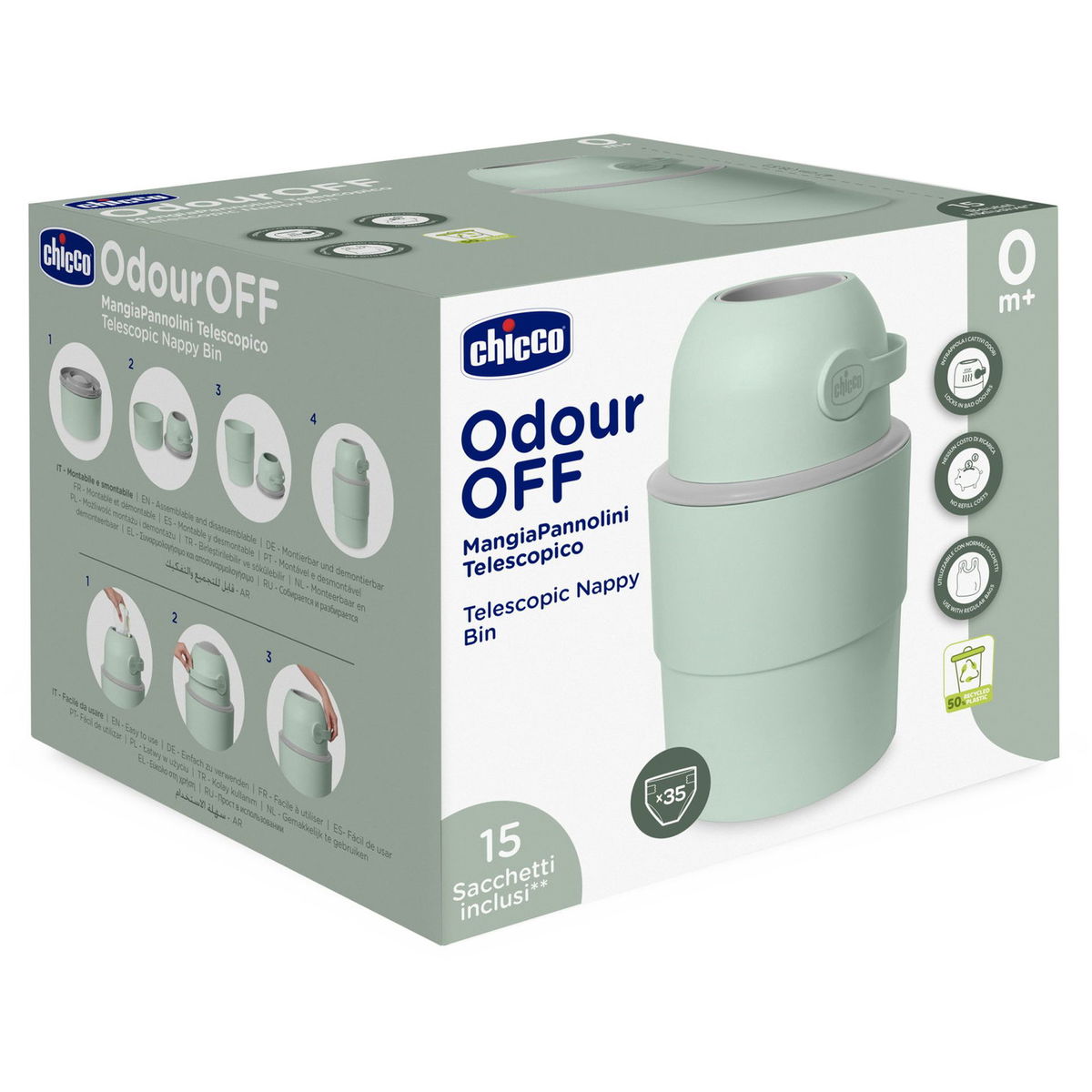 ChiccoChicco   Teleskop Windeleimer Odour Off hellgrün