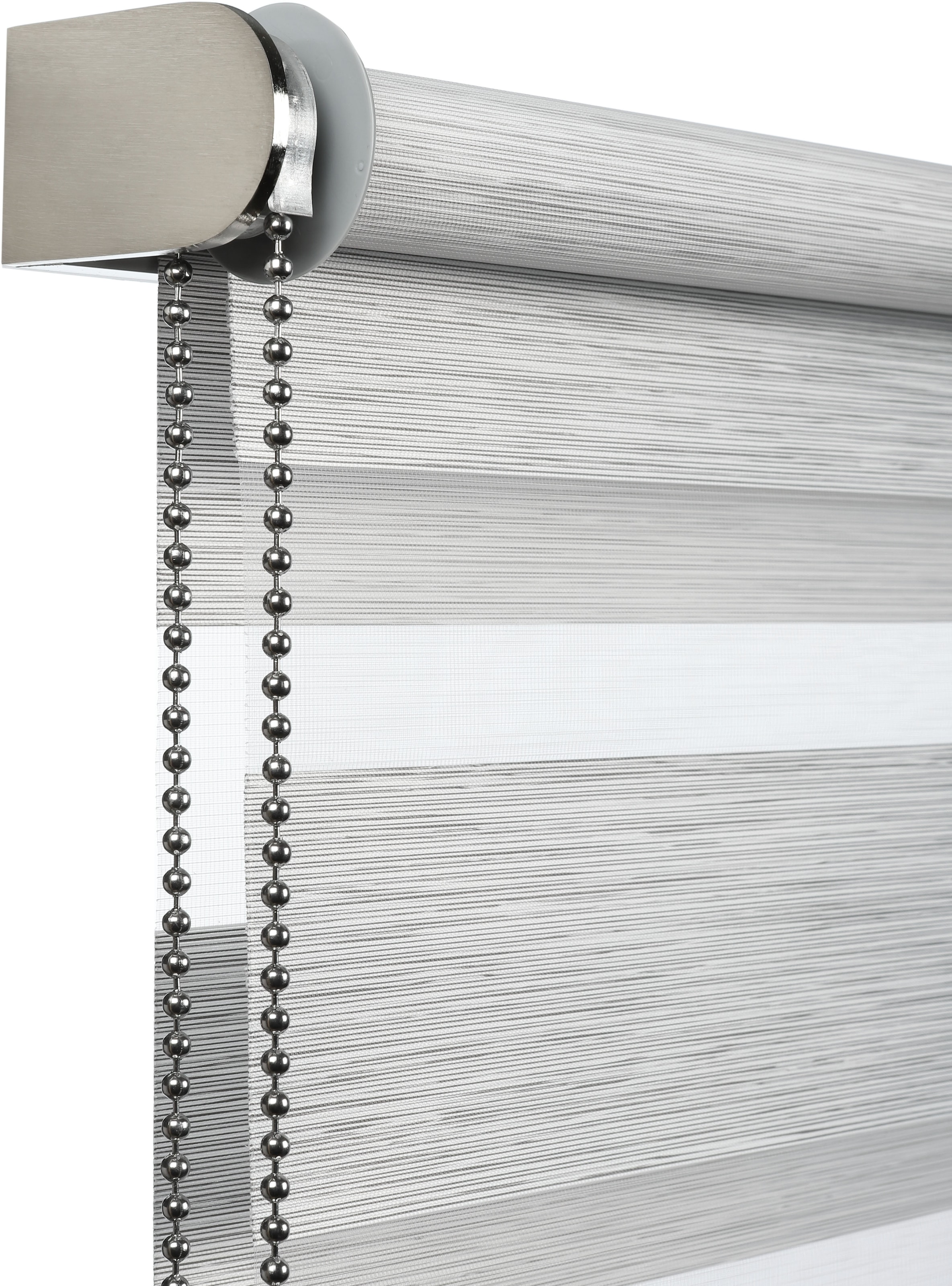 GARDINIA Doppelrollo »de luxe« halbtransparent Sichtschutz mit Bohren/ohne Bohren freihängend hochwertiges Gesamtkonzept mit silbernen Metallkomponenten