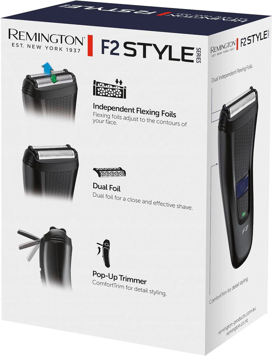 Remington Elektrorasierer »F2002 Style Series Foil Shaver F2« 1 Stk. Aufsätze integrierter Präzisionstrimmer Pop-Up-Trimmer, abwaschbar, LED Anzeige, Präzisionstrimmer
