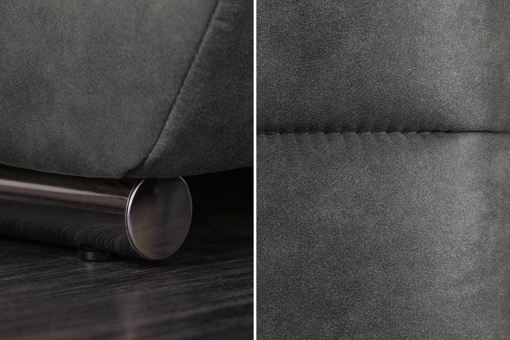 Big Sofa ELEGANCIA 285cm grau Microfaser XXL Couch inkl. Kissen Federkern