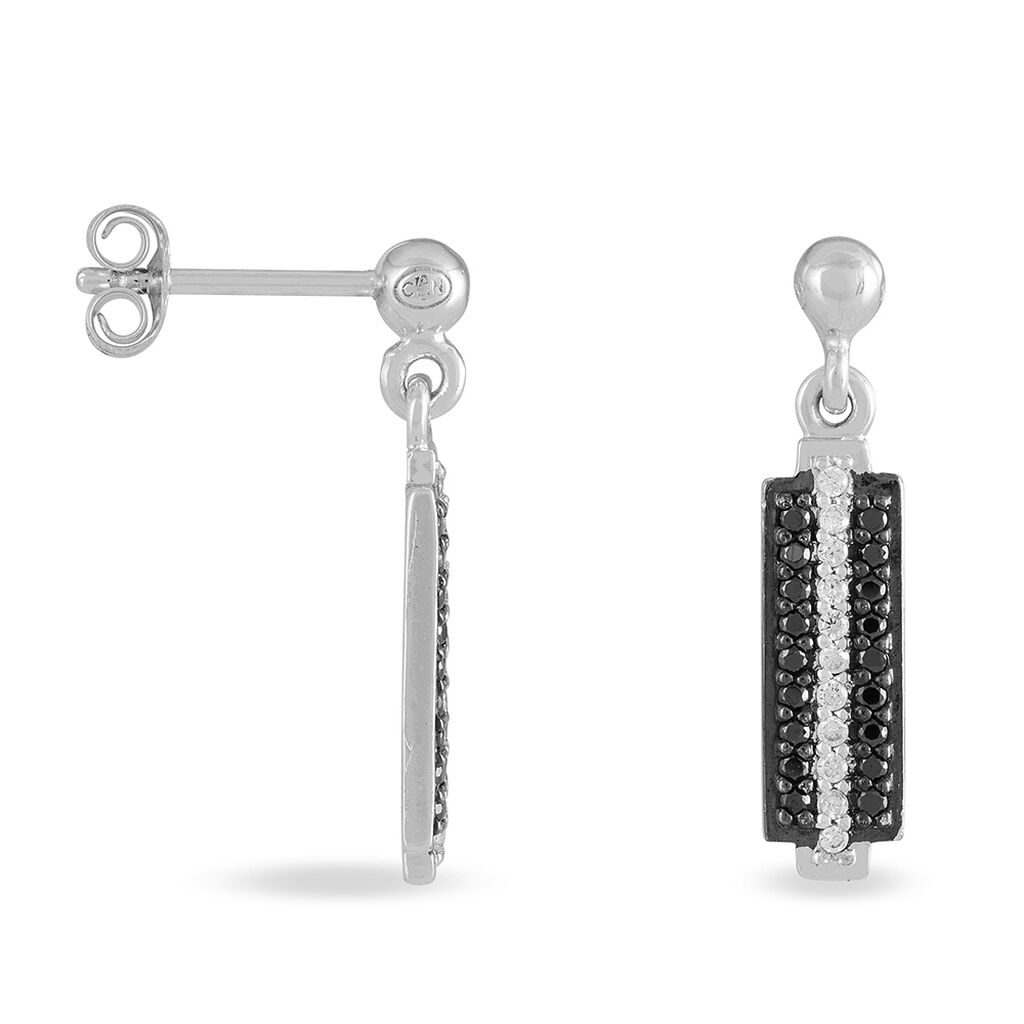 Boucles D'oreilles Pendantes Amata Argent Blanc Oxyde De Zirconium