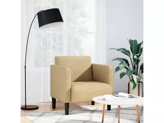 Canapé-chaise accoudoirs vert clair 54 cm tissu velours c?telé