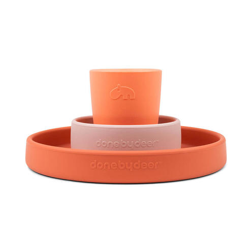 Coffret Repas en Silicone HAPPY CLOUDS Papaye - DONE BY DEER