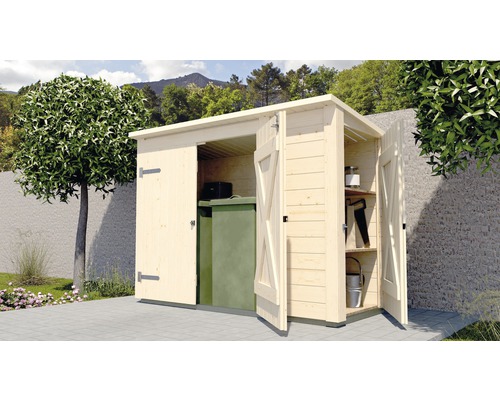 Weka Multibox 367 tuinkast inclusief stellingsysteem, 205x84x152 cm, natuurlijke afwerking
