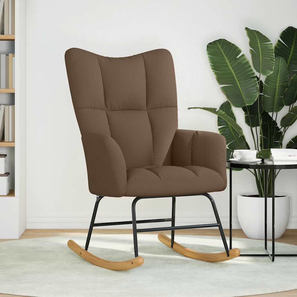 vidaXL Schommelstoel, Bruin, Bekleed met Stof