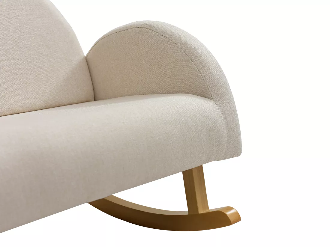 Fauteuil pour enfant à bascule en tissu beige ESLIDA