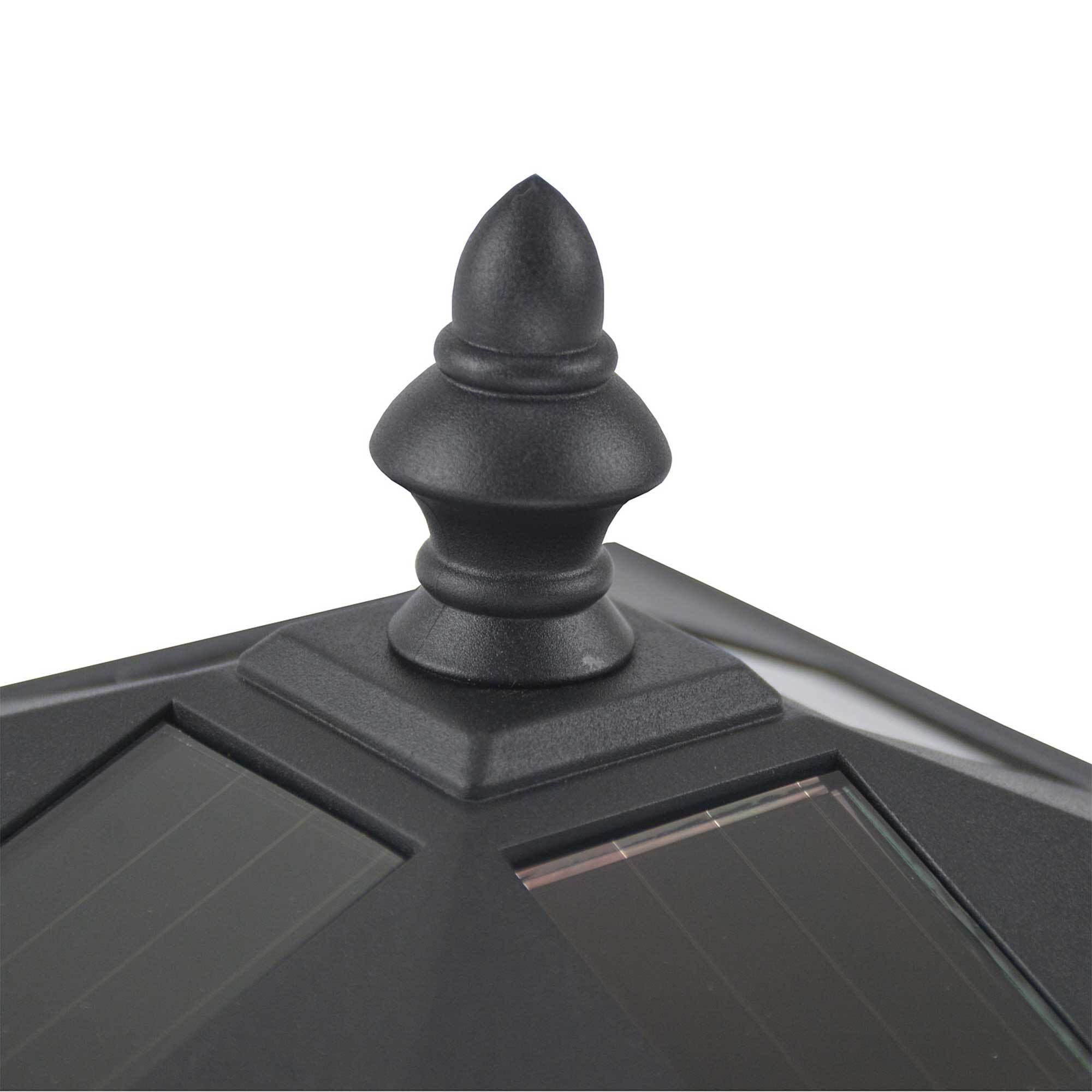 Outsunny Solar Laterne schwarz 15 x 15 x 120 cm (LxBxH)