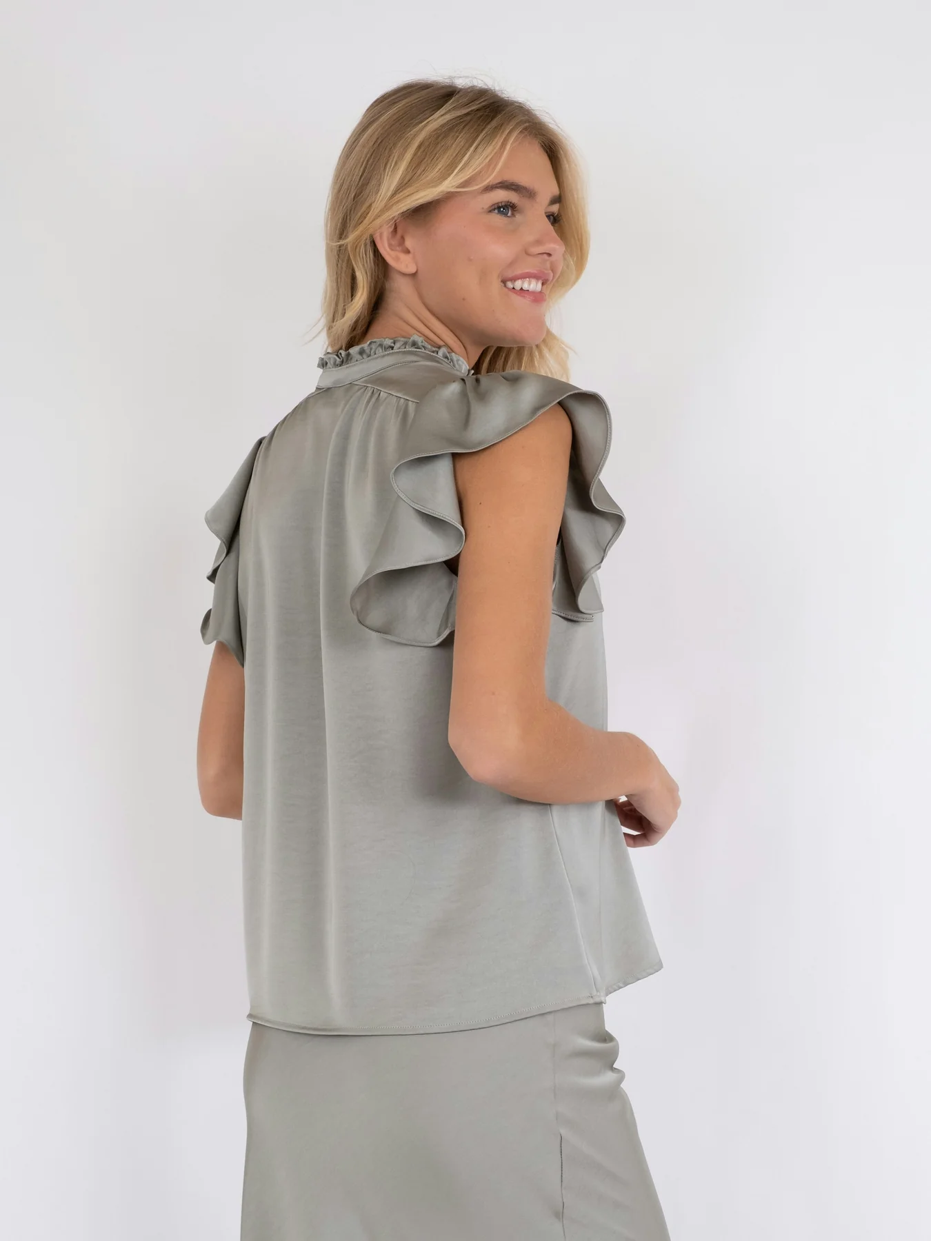 Neo Noir Stella Heavy Sateen Blouse