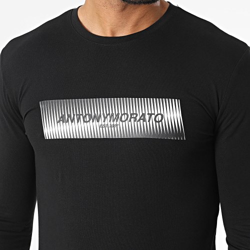 Tee Shirt Manches Longues Slim Chicago MMKL00324 Noir