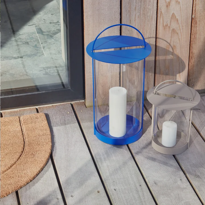 OYOY - Maki Laterne Ø 20,5 cm, optic blue