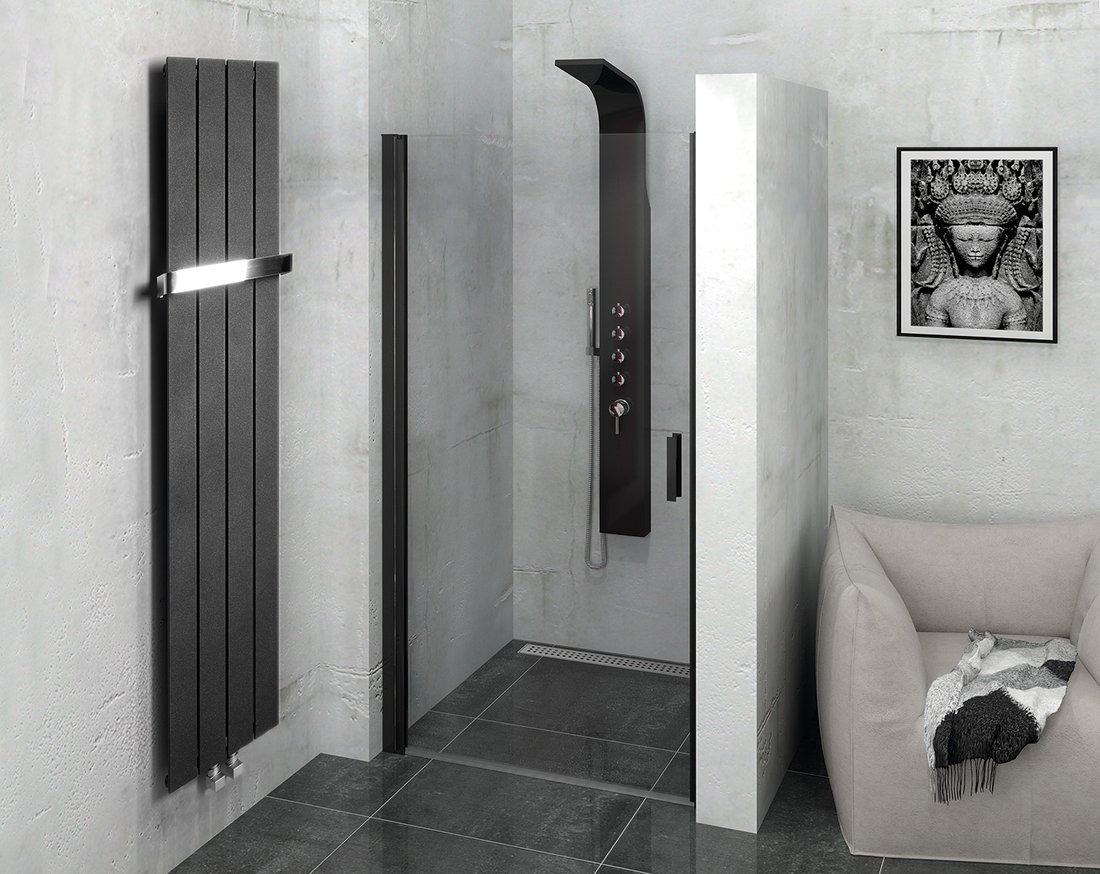Sapho Colonna radiator mat zwart 30x180cm 614W